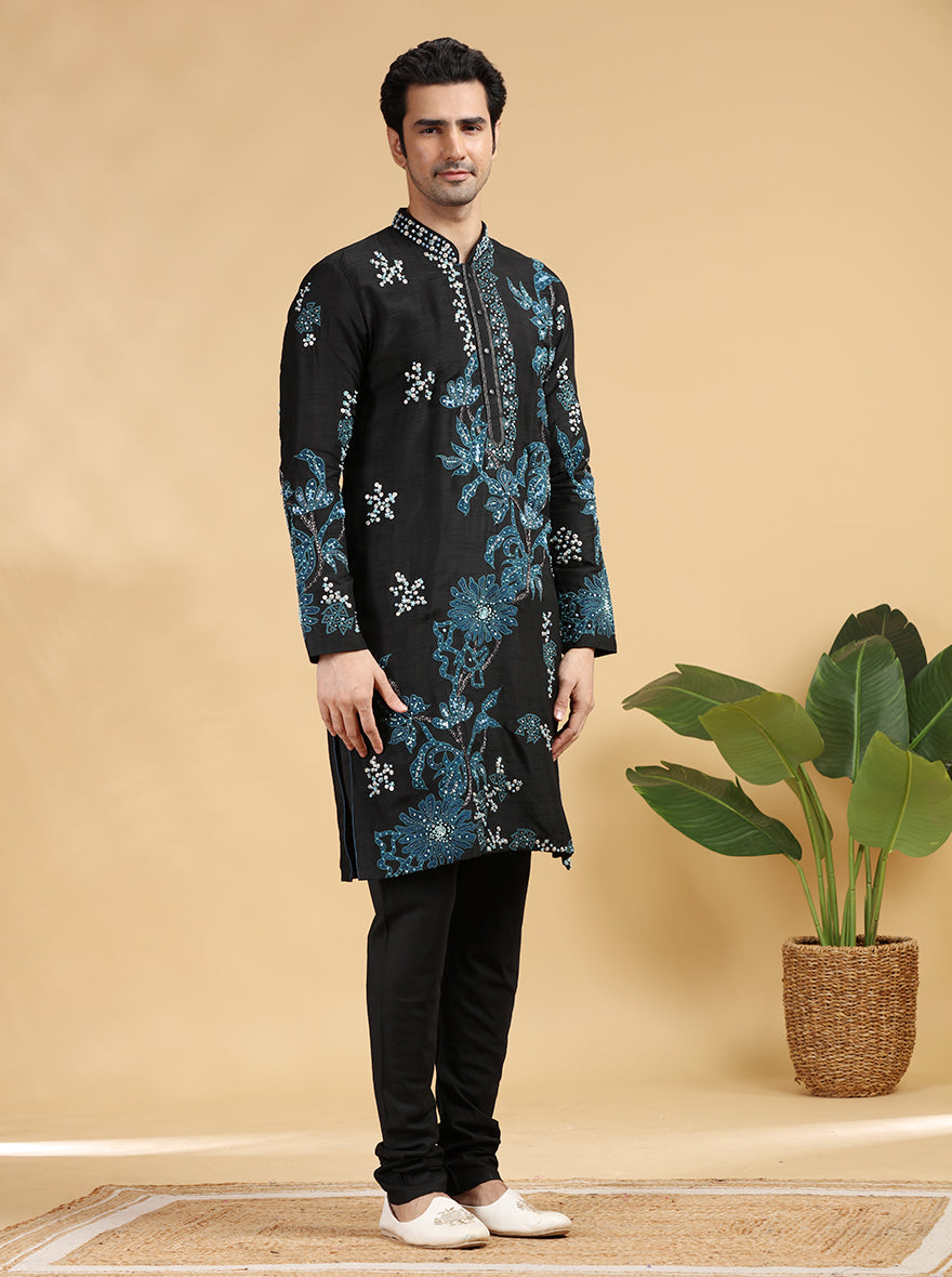 Black Embroidered Kurta | TULA