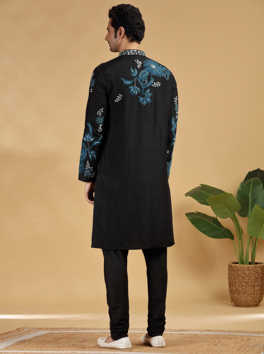 Black Embroidered Kurta | TULA