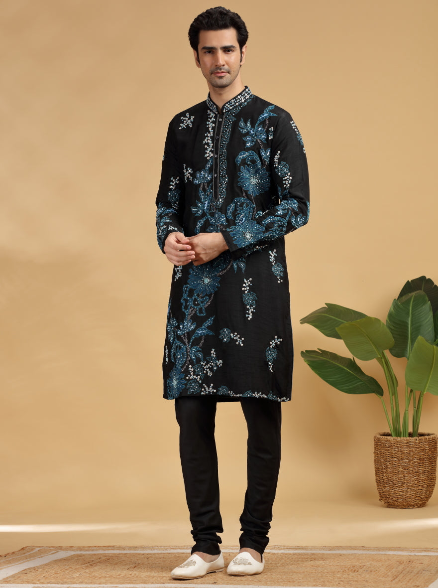 Black Embroidered Kurta | TULA