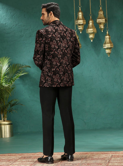 Brown Embroidered Jodhpuri Suit | JadeBlue