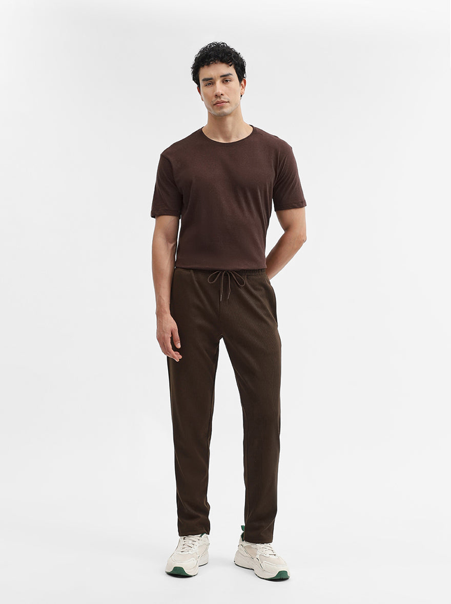 Dark Olive Solid Slim Fit Track Pant | JadeBlue