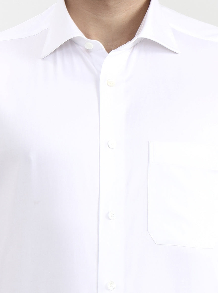 White Solid Slim Fit Formal Shirt | JadeBlue Super Luxe