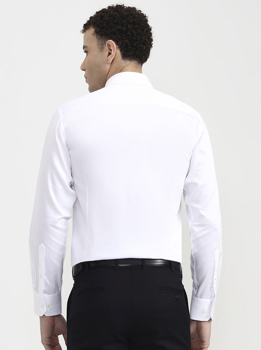 White Solid Slim Fit Formal Shirt | JadeBlue Super Luxe