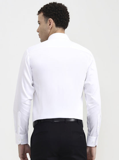 White Solid Slim Fit Formal Shirt | JadeBlue Super Luxe