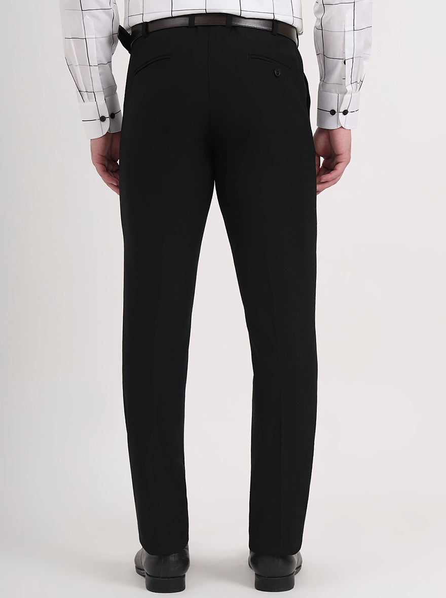 Black Solid Slim Fit Formal Trouser | JB Studio
