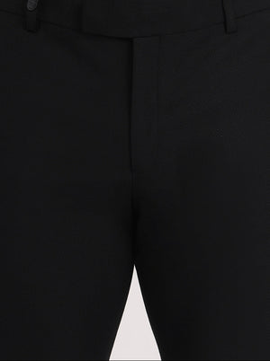 Black Solid Slim Fit Formal Trouser | JB Studio