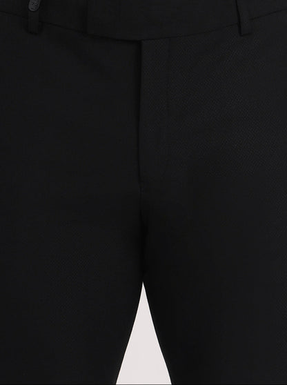 Black Solid Slim Fit Formal Trouser | JB Studio