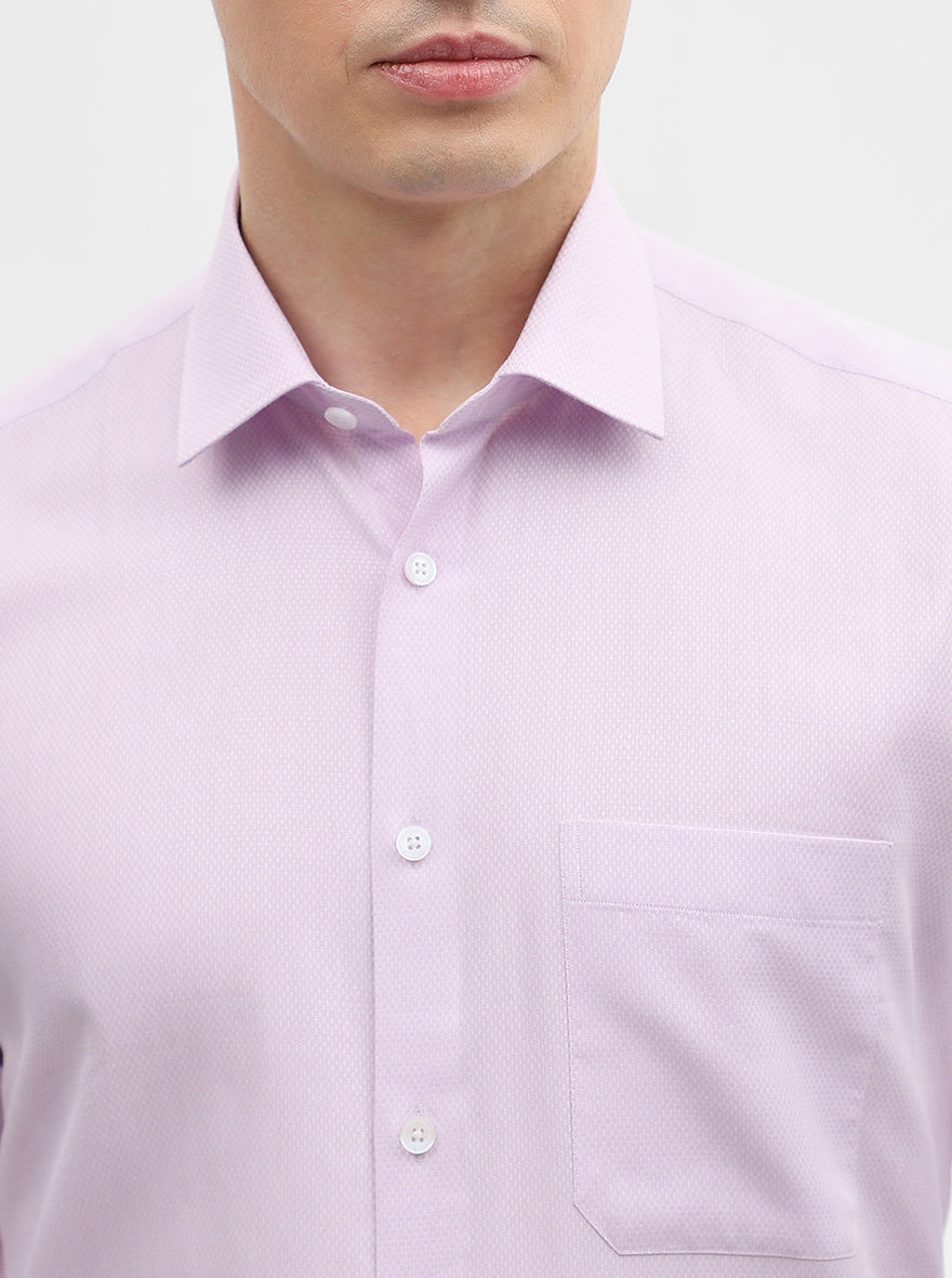 Peach Checked Regular Fit Formal Shirt | JadeBlue