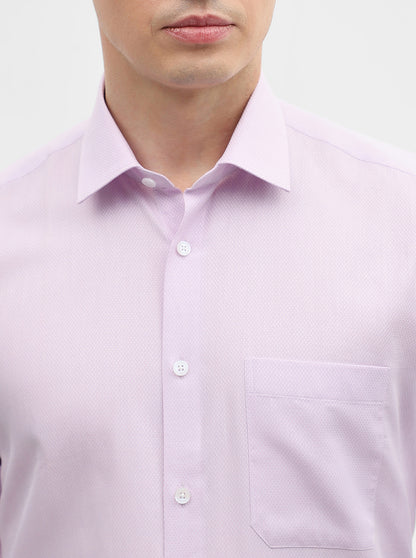 Peach Checked Regular Fit Formal Shirt | JadeBlue