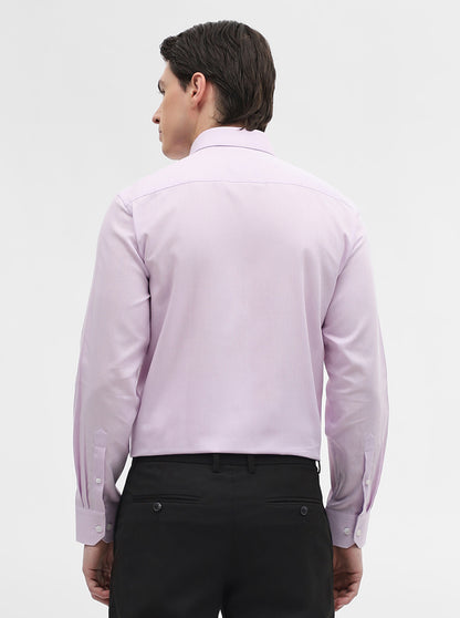 Peach Checked Regular Fit Formal Shirt | JadeBlue