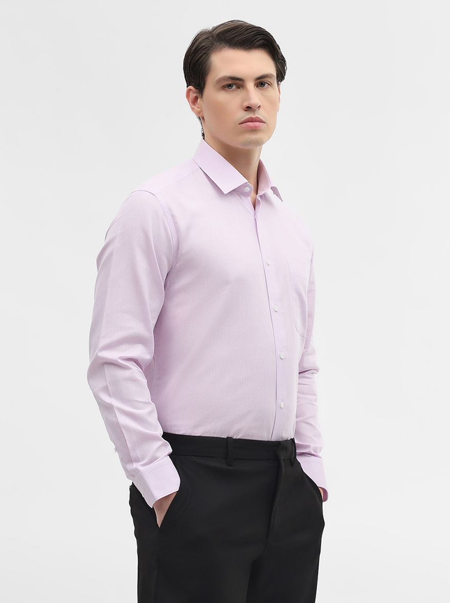 Peach Checked Regular Fit Formal Shirt | JadeBlue