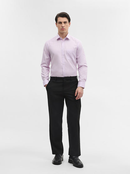 Peach Checked Regular Fit Formal Shirt | JadeBlue