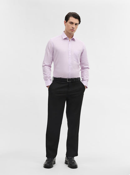 Peach Checked Regular Fit Formal Shirt | JadeBlue