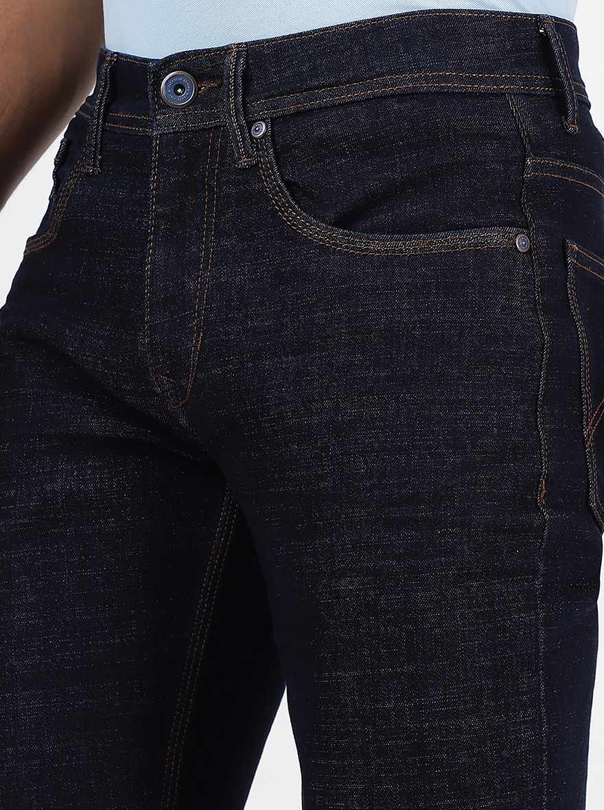 Navy Blue Washed Slim Fit Jeans | JadeBlue