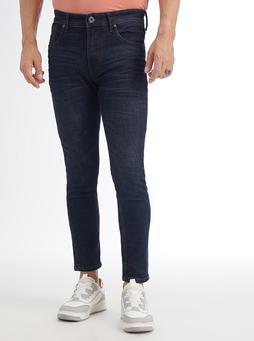 Navy Blue Washed Rider Fit Jeans | JadeBlue