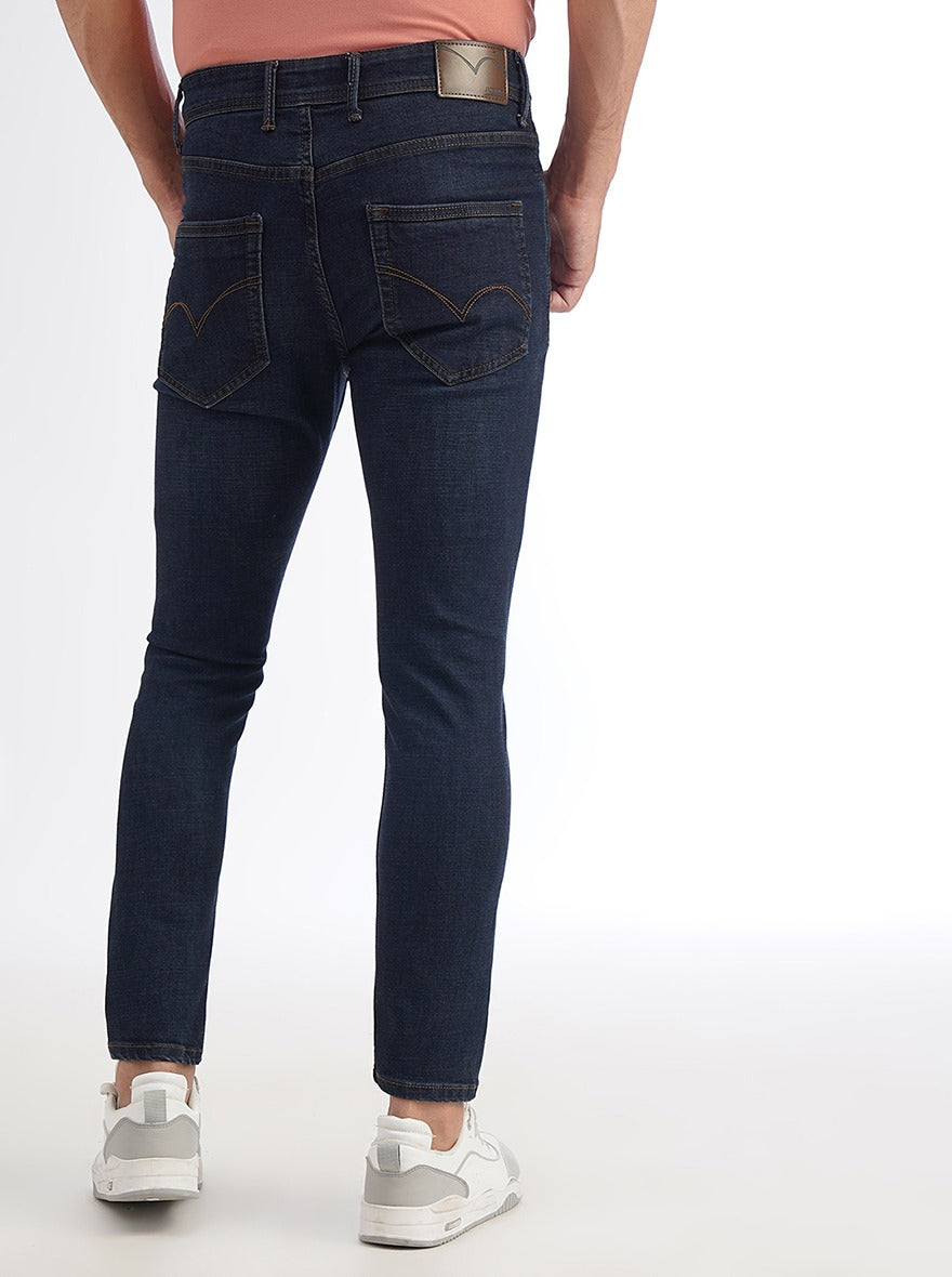 Navy Blue Washed Rider Fit Jeans | JadeBlue
