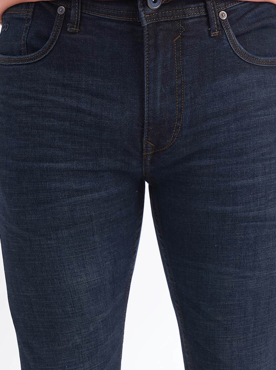 Navy Blue Washed Rider Fit Jeans | JadeBlue