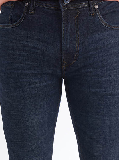 Navy Blue Washed Rider Fit Jeans | JadeBlue