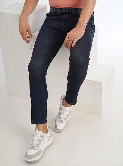 Navy Blue Washed Rider Fit Jeans | JadeBlue