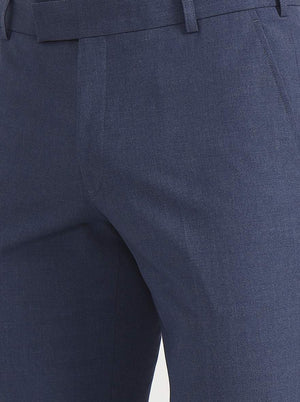 Blue Solid Super Slim Fit Formal Trouser | JadeBlue Youth