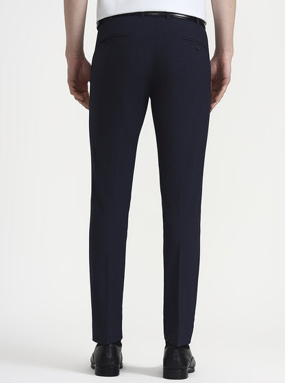 Blue Solid Super Slim Fit Formal Trouser | JadeBlue Youth