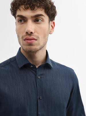 Teal Solid Slim Fit Party Wear Shirt | Greenfibre