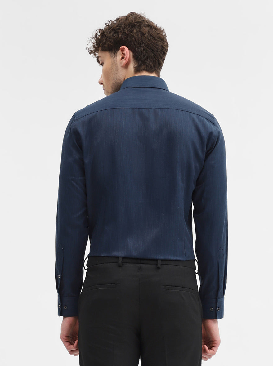 Teal Solid Slim Fit Party Wear Shirt | Greenfibre