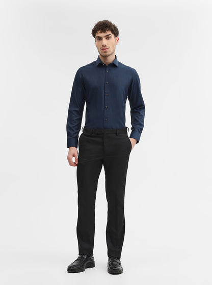 Teal Solid Slim Fit Party Wear Shirt | Greenfibre