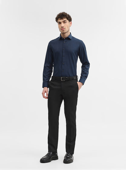 Teal Solid Slim Fit Party Wear Shirt | Greenfibre
