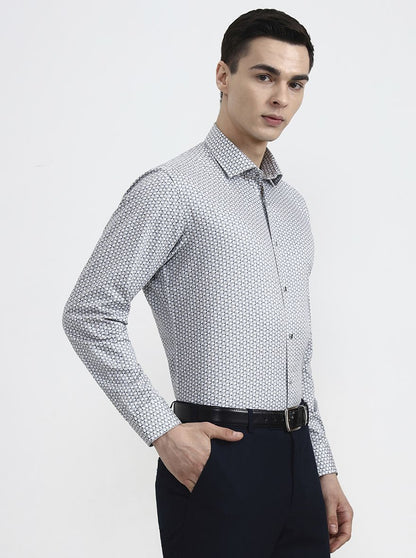 Fawn & Green Printed Slim Fit Party Wear Shirt | Greenfibre