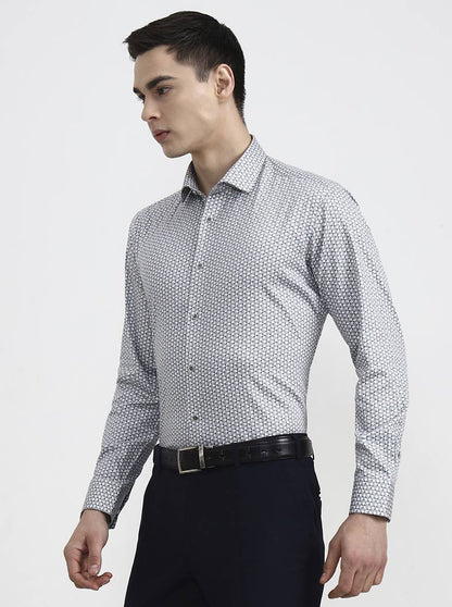 Fawn & Green Printed Slim Fit Party Wear Shirt | Greenfibre