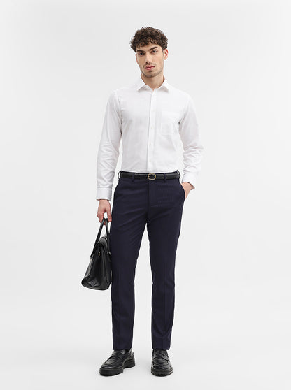 Blue Striped Super Slim Fit Formal Trouser | JadeBlue Youth
