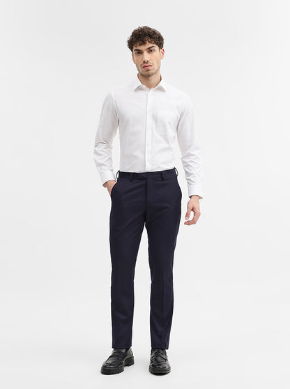 Blue Striped Super Slim Fit Formal Trouser | JadeBlue Youth