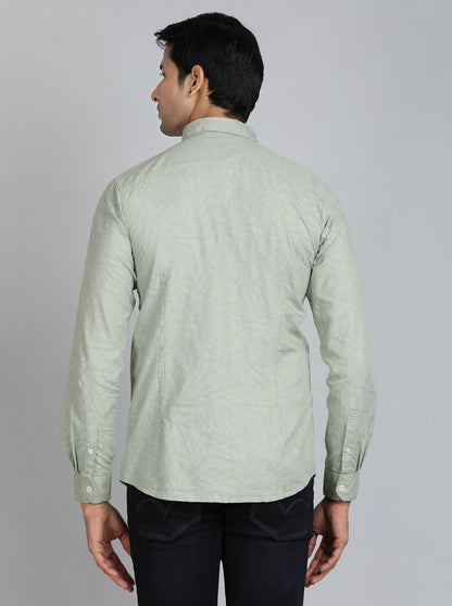 Green Solid Slim Fit Casual Shirt | JadeBlue