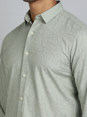 Green Solid Slim Fit Casual Shirt | JadeBlue