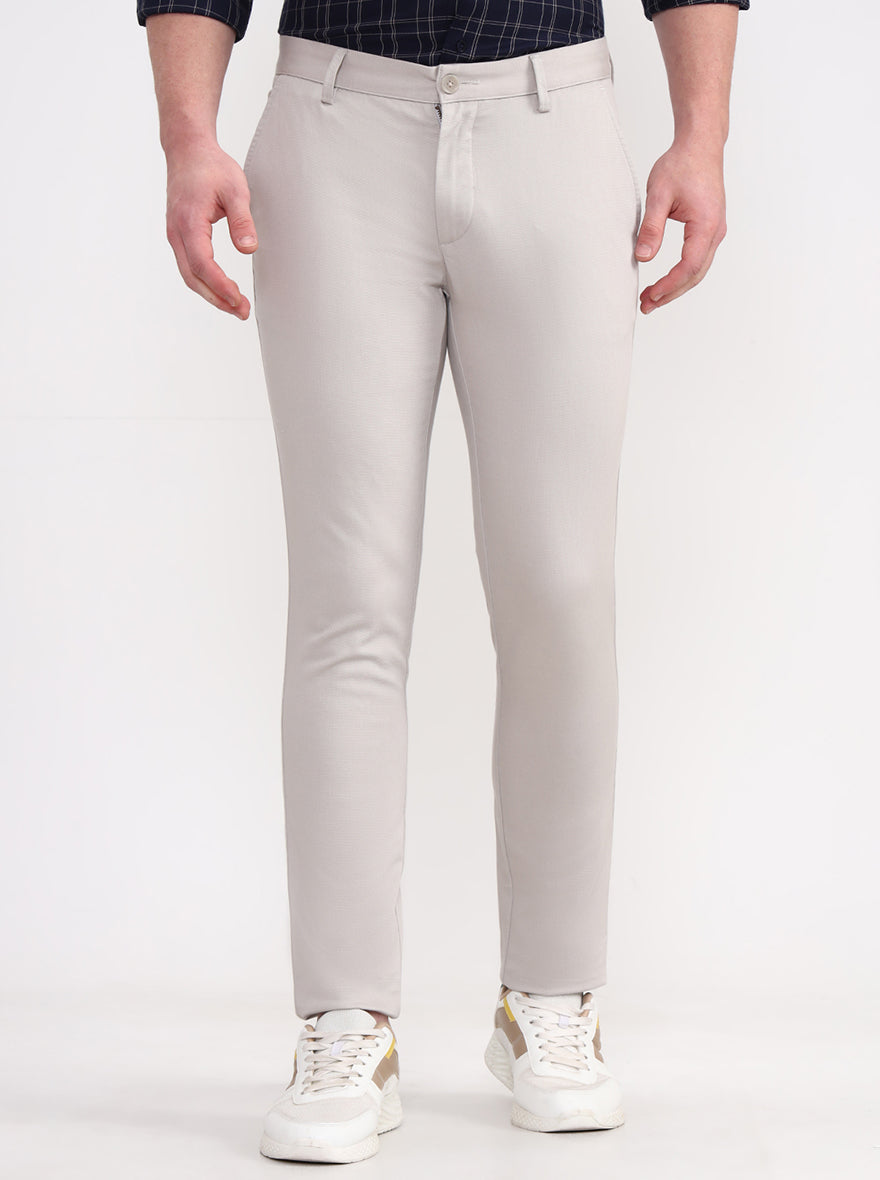 Grey Solid Uno Fit Casual Trouser | JadeBlue