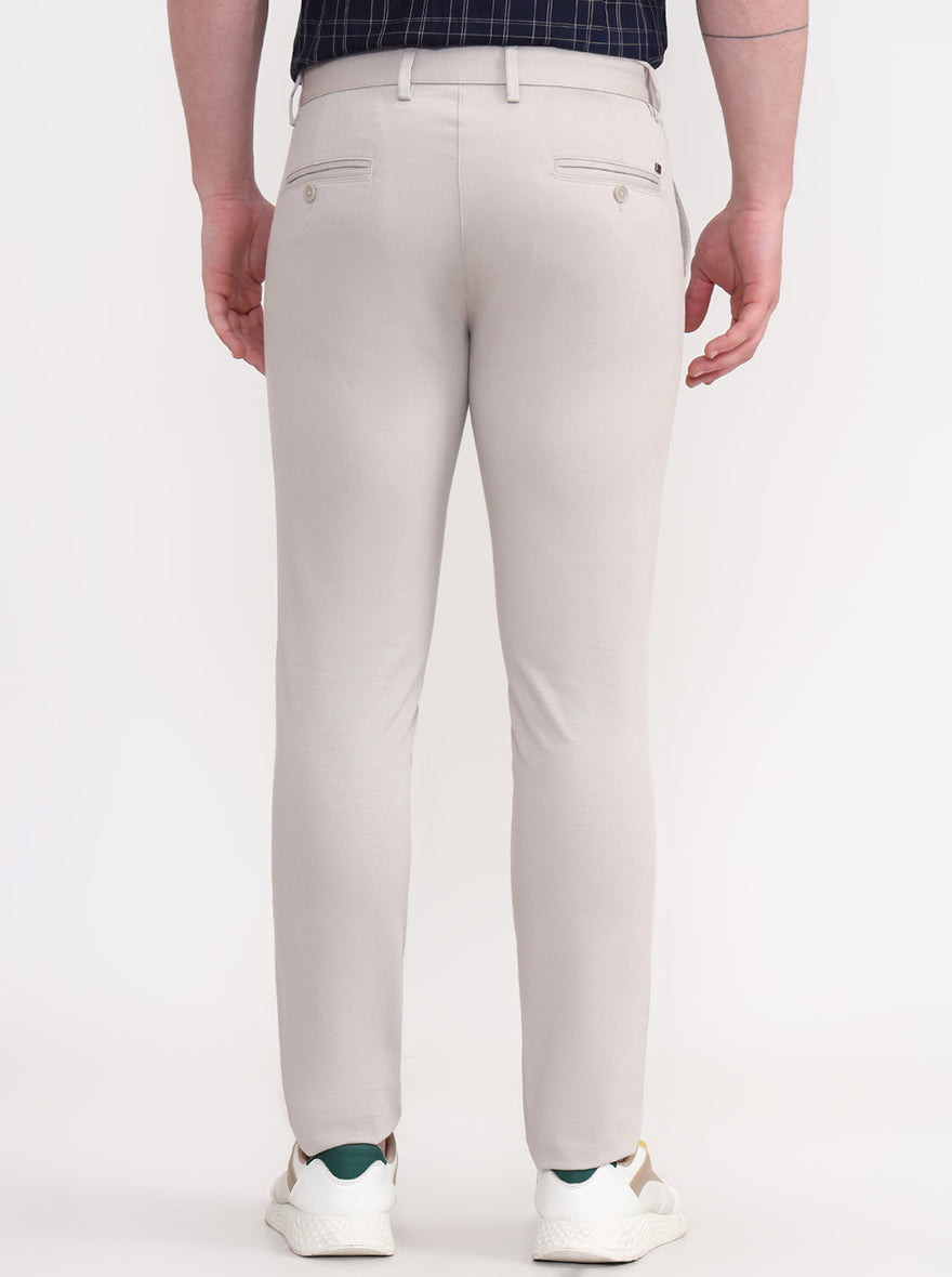 Grey Solid Uno Fit Casual Trouser | JadeBlue