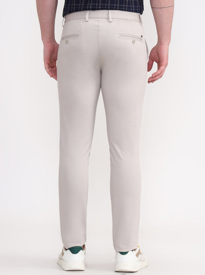 Grey Solid Uno Fit Casual Trouser | JadeBlue