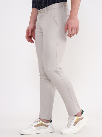 Grey Solid Uno Fit Casual Trouser | JadeBlue
