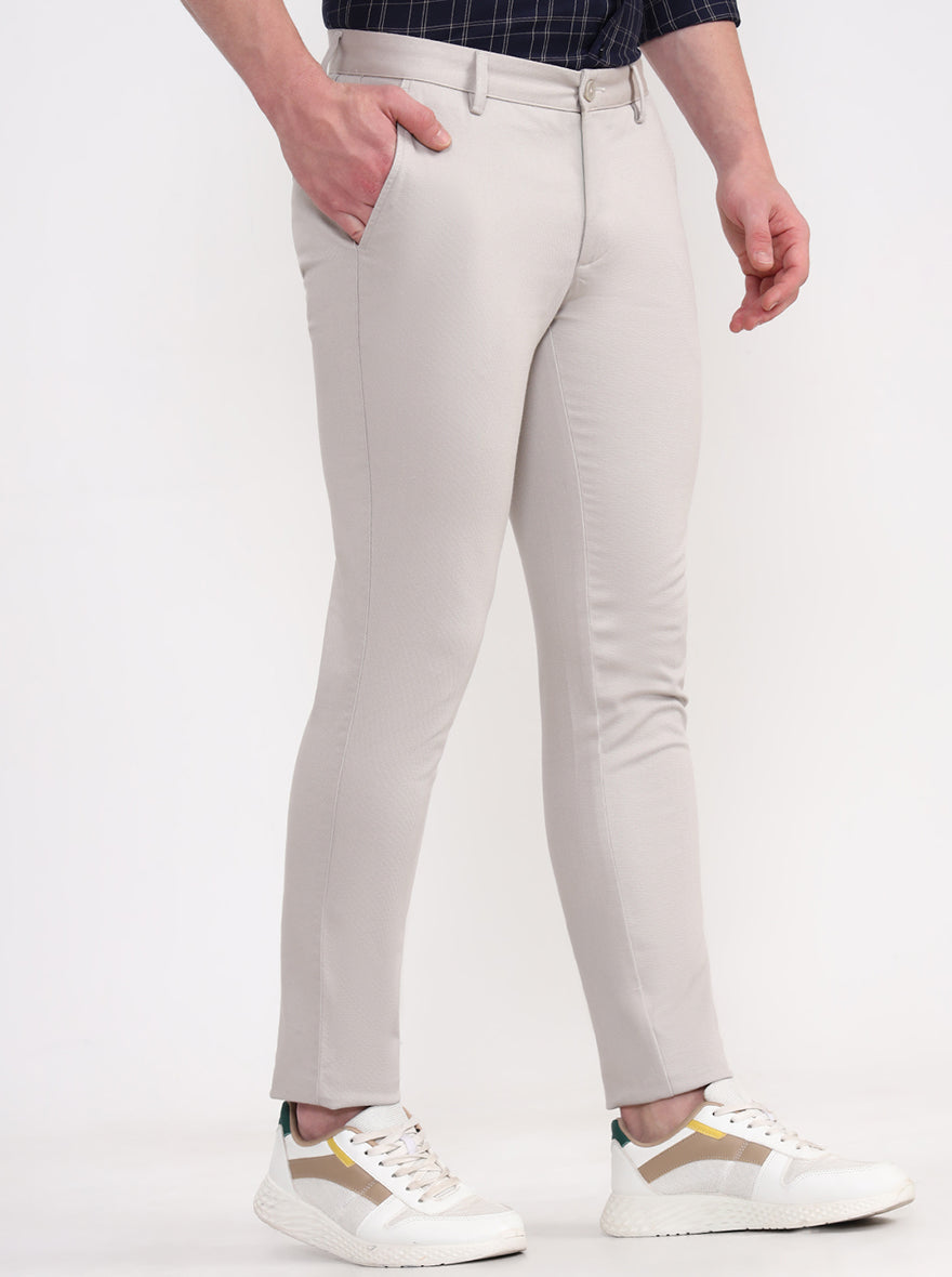 Grey Solid Uno Fit Casual Trouser | JadeBlue