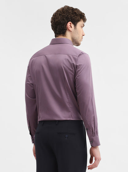 Purple Solid Slim Fit Formal Shirt | Greenfibre