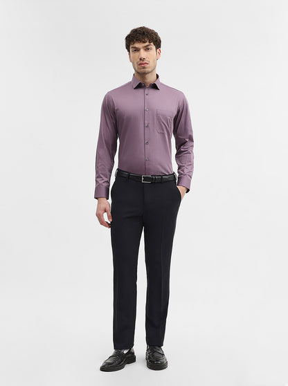 Purple Solid Slim Fit Formal Shirt | Greenfibre