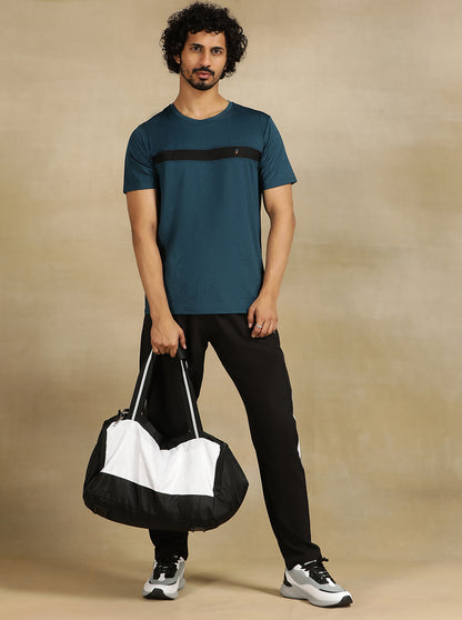 Teal Blue Solid Slim Fit T-Shirt | Jade Play