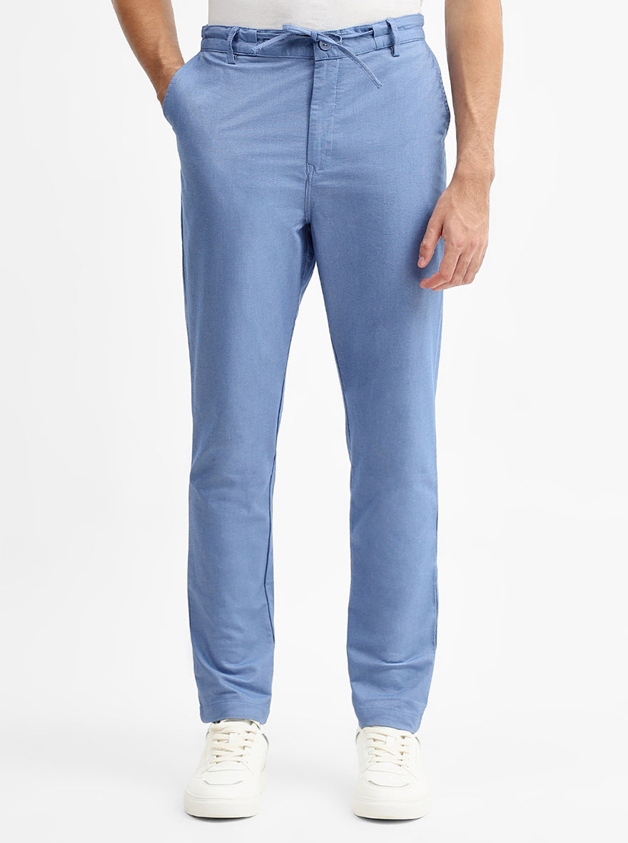 Blue Solid Slim Fit Track Pant | JadeBlue