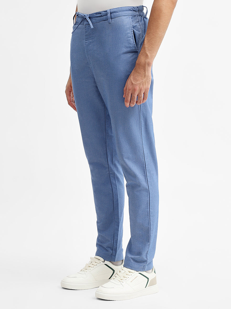 Blue Solid Slim Fit Track Pant | JadeBlue
