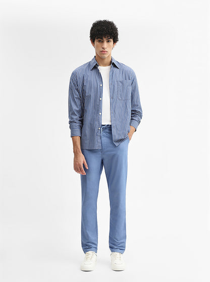 Blue Solid Slim Fit Track Pant | JadeBlue
