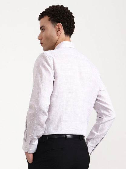 Grey Checked Slim Fit Formal Shirt | JadeBlue