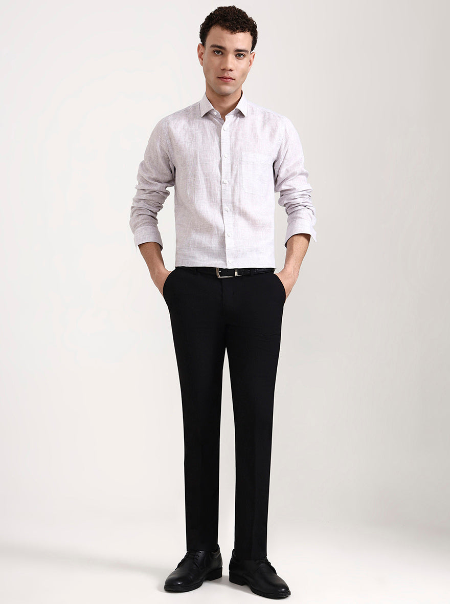 Grey Checked Slim Fit Formal Shirt | JadeBlue