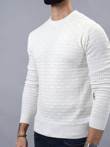 White Solid Slim Fit Winter T-Shirt | JadeBlue