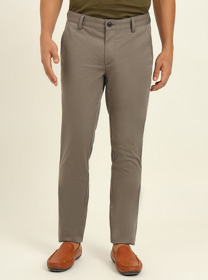 Grey Solid Uno Fit Casual Trouser | JadeBlue